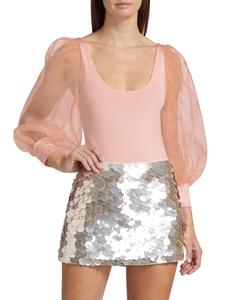 Полупрозрачное боди Jillianne Alice + Olivia, цвет Pearl Blush