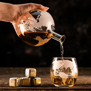 Набор для виски - включает 4 стакана по 310 мл и коробку для хранения - Подарочная коробка для виски - Стекло Markenlos