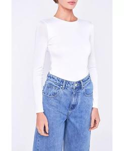 Женский мягкий боди с длинным рукавом Grey Lab, белый