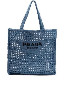 Сумка-тоут в технике кроше Prada, синий