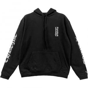 Худи с вертикальным логотипом Chrome Hearts, черный