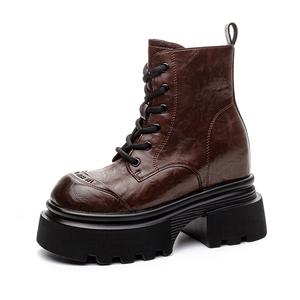 Shoe cabinet floral language Короткие мартинсы 9 см женские коричневые, цвет Brown