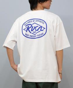 Футболка с коротким рукавом, свободный крой, принт на спине RVCA, белый