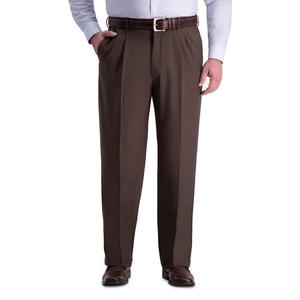 Big & Tall Haggar Premium Comfort Классический крой Плиссированные классические брюки с расширяющимся поясом, цвет Dark Chocolate