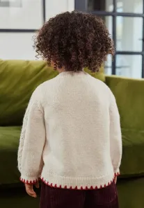 Кардиган прямого кроя с цветочным принтом Next, Ecru