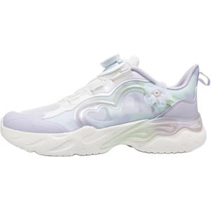 Нескользящие износостойкие низкие детские кроссовки для повседневной носки XTEP, белый/фиолетовый