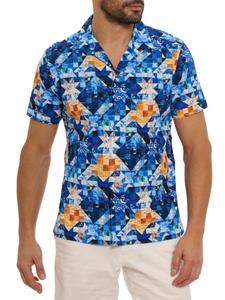 Рубашка для кемпинга из эластичного хлопкового сирсакера с рисунком Сашико Robert Graham, синий мульти