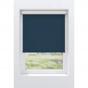 Рулонная штора мой дом «Ina», затемнение, теплозащита, энергосберегающая теплоизоляция, с сверлением/без сверления, свободновисящая, белая спинка, крепление Klemmfix или винтами My Home, цвет dunkelblau/dunkelblau + weiß