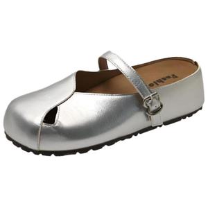 Тихие, устойчивые к запахам и истиранию сандалии с закрытым носком для женщин Puppytown, Silver