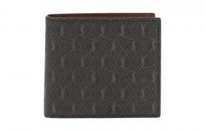 SAINT LAURENT Мужской разноцветный кошелек из лакированного полотна с кожаными вставками