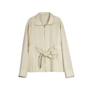 ELLE Кроп-пальто женское Khaki с отложным воротником