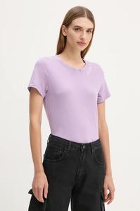 Хлопковая футболка G-Star, фиолетовый