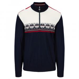 Мужской свитер Dale of Norway Liberg с застежкой-молнией на четверть длины., Marine/White/Raspberry