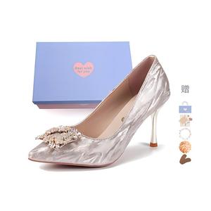 Xingdiman Туфли-лодочки на тонком каблуке для женщин в подарочной упаковке - шампань золото 6 см [подарочный набор]+бонус, цвет Champagne Gold 6CM[Gift Box Set]+Giveaway