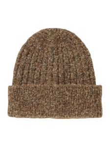 Вязаная шапка с эффектной пряжей в цвете светло-верблюжий меланж CARTOON