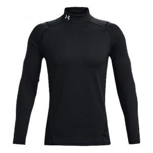 Футболка coldgear fitted mock long sleeve t-shirt 'black' Under Armour, черный