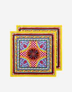 Набор из 2 льняных салфеток Dolce&Gabbana, мультиколор