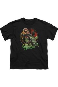 Футболка с коротким рукавом для подростков "Justice League of America" с принтом Sunset Archer Gildan, черный