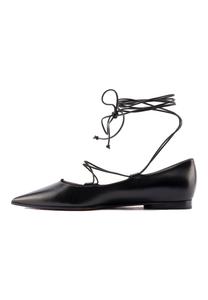 Балетки с ремешком Via della Paglia, черный