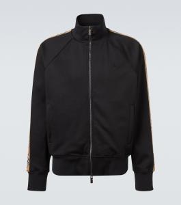 Тренировочная куртка из хлопкового джерси с добавками Burberry, черный