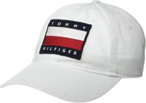 Мужская хлопковая бейсболка Tommy Hilfiger Tony с регулируемой шириной, Classic White