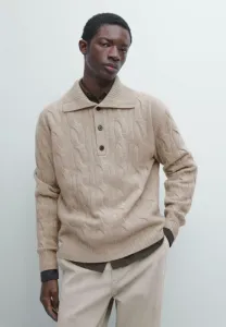 Свитер-Поло крупной вязки Massimo Dutti, Light Brown