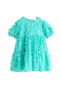 Коктейльное платье/вечернее платье прямого кроя с короткими рукавами и цветочным принтом Next, Teal Blue