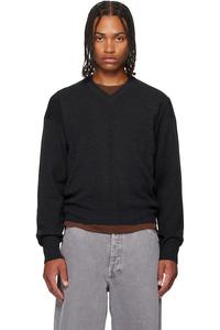 Lemaire Серый свитер с V-образным вырезом