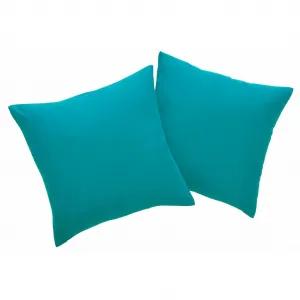 Моя домашняя декоративная подушка Parry Microfaser набор из 2 штук, однотонная, наволочки без наполнителя, с застежкой-молнией My Home, Aqua + unifarben
