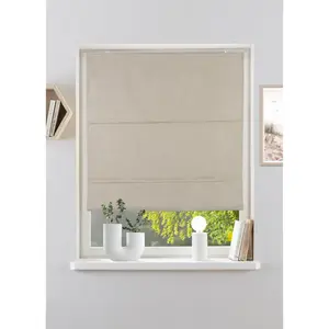 Рулонная штора для моего дома «RIOLA NEW!», затемняющая, антибликовая защитная перегородка, без сверления, свободно висящая, складная рулонная штора в модном льняном исполнении My Home, цвет natur