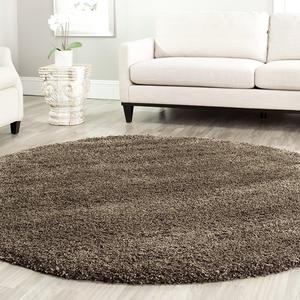 Ковер SAFAVIEH, 122 x 122 см, California Premium Shag Collection Mushroom SG151 для гостиной, спальни, столовой, прихожей, плюшевый, без линьки