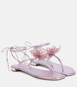 Сандалии из металлизированной кожи Zsa Zsa Aquazzura, Lavender