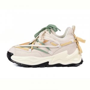 Повседневные кроссовки Niche с шнуровкой, увеличивающие рост, легкие, дышащие, низкие, массивные, мужские OUBT, бежевый