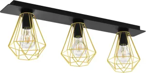 Потолочный светильник EGLO "TARBES 2", лампа E27 | Лампы можно заменить без лампочек, потолочный светильник черного цвета и латуни из стали - кроме E27 - 40 Вт Высота: 24,50 см., черный/бронзовый