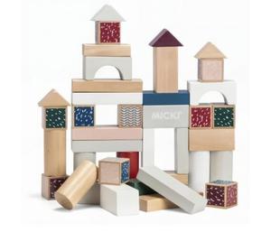 Разноцветные деревянные кубики 40 штук MICKI LEKSAKER 12M+ Inna marka