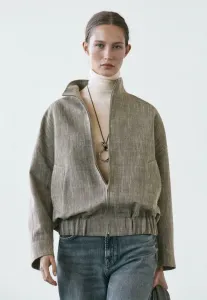 Бомбер с вкраплениями Massimo Dutti, Grey