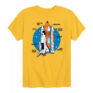 Футболка со схемой космического корабля для мальчиков 8–20 лет Licensed Character, желтый