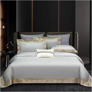 KYTGFH Комплект постельного белья из египетского хлопка с вышивкой в гостиничном стиле