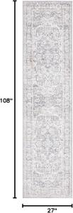 Ковер-дорожка SAFAVIEH, 69 x 275 см, Opal Collection, Grey & Ivory, Shabby Chic Oriental Design, идеален для помещений с высокой проходимостью в гостиной, спальне, столовой (OAL470F-29)