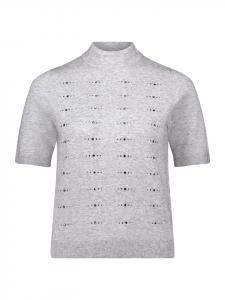 Тонкий трикотажный свитер с воротником-стойкой в цвете светло-серебристый меланж Betty Barclay