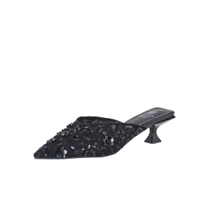 GUDIANFENGDU Женские противоскользящие закрытые тапочки черные, цвет Black