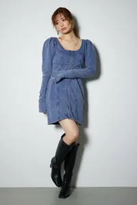 Облегающее мини-платье в джинсовом стиле Rienda, цвет Blu