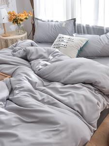 MIDO HOUSE Комплект постельного белья 4 предмета, 220x240 см, серебристо-серый