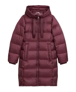 Пуховое пальто с капюшоном приталенного силуэта Marc O'Polo, красный