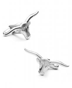 Запонки с изображением длиннорогого быка Cufflinks Inc, Silver
