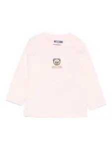 Толстовка с вышивкой Moschino Kids, розовый