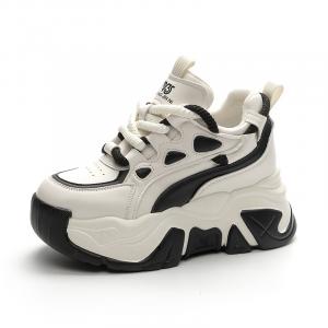 Кроссовки женские толстые низкие Shangjinni, черный/белый