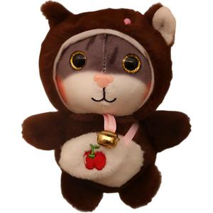 Креативная кошка в костюме плюшевый кулон высота 14см Lv Fielder, коричневый