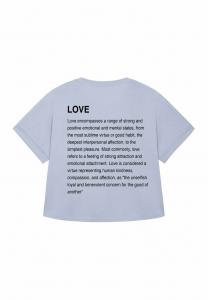 Футболка Mira Paris LOVE DEFINITION BACK PRINT ROLLUP TEE OVERSIZED, Light Blue