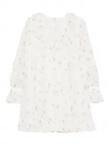 Платье мини с цветочным принтом CHLOÉ, белый